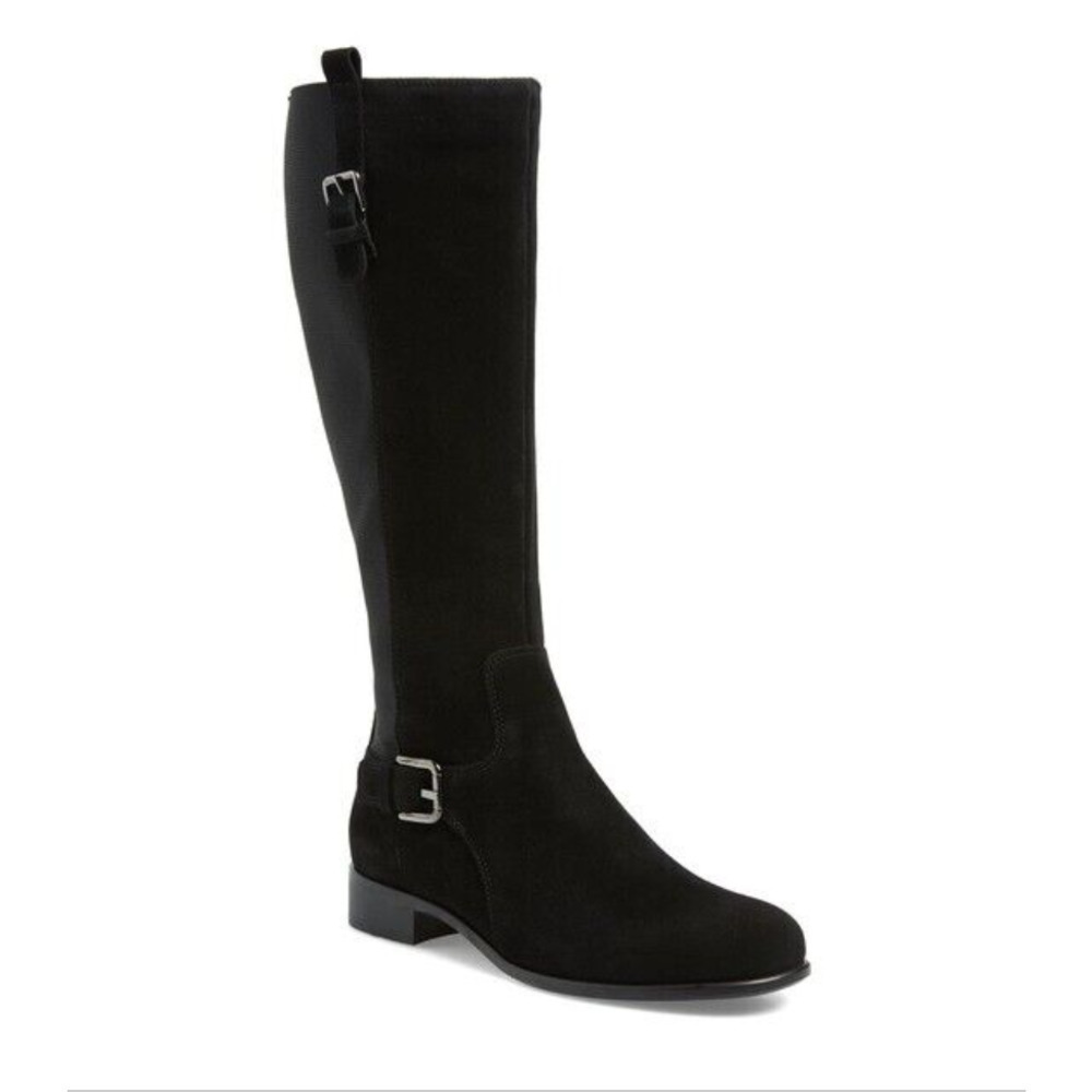 La Canadienne Samia Waterproof Knee High Boot Black Suede